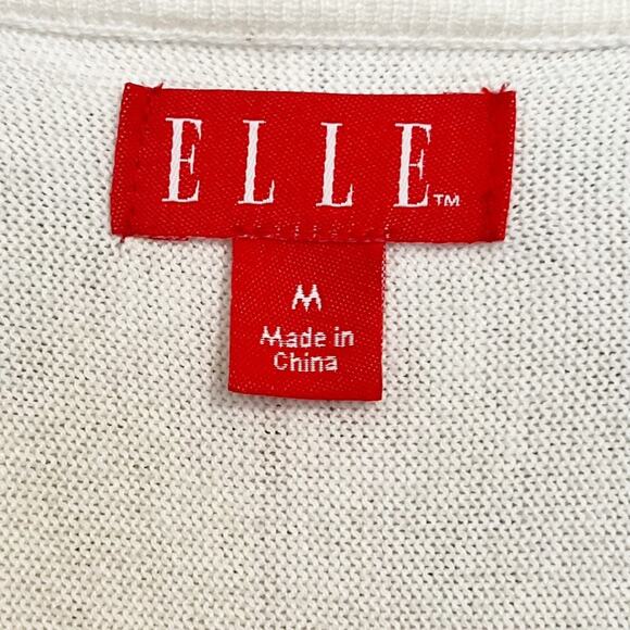 ELLE Off-White Sequined Dolman Sleeve Sweater, M - Picture 8 of 9